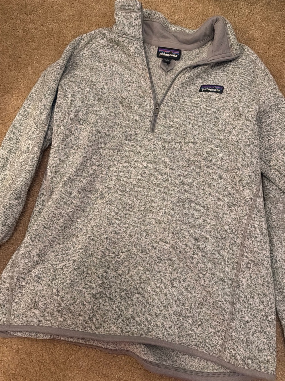 Patagonia Heather Gray Half-Zip Pullover Sweater